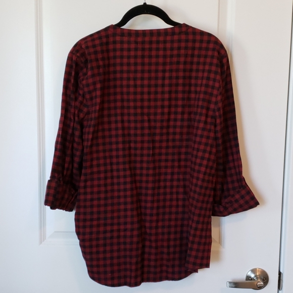Calvin Klein Red & Black Checked Tunic Shirt - Picture 2 of 7